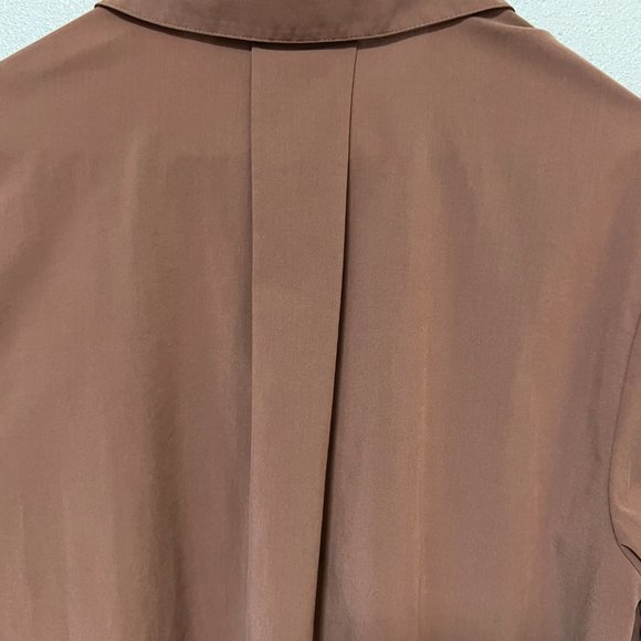 Chico's chocolate brown blouse size 2 (regular size 12) excellent, pre-owned - Picture 8 of 11